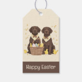 Happy Easter Chocolate Labrador Retriever Honden Cadeaulabel (Voorkant)