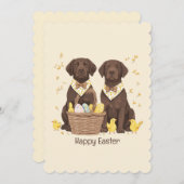 Happy Easter Chocolate Labrador Retriever Honden Feestdagenkaart (Voorkant / Achterkant)