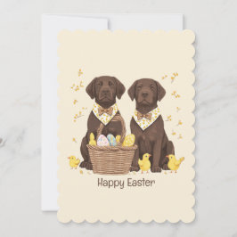 Happy Easter Chocolate Labrador Retriever Honden Feestdagenkaart