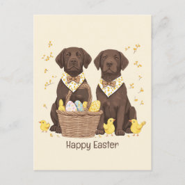 Happy Easter Chocolate Labrador Retriever Honden Feestdagenkaart