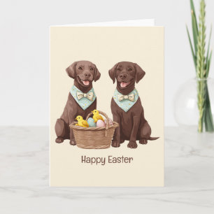 Happy Easter Chocolate Labrador Retriever Honden Kaart