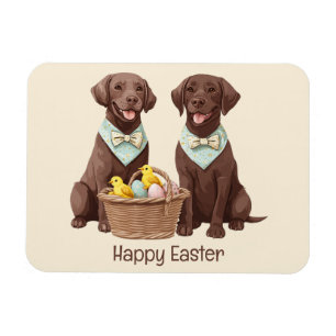 Happy Easter Chocolate Labrador Retriever Honden Magneet