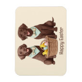 Happy Easter Chocolate Labrador Retriever Honden Magneet (Verticaal)