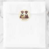 Happy Easter Chocolate Labrador Retriever Honden Ronde Sticker (Tas)