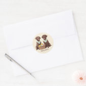 Happy Easter Chocolate Labrador Retriever Honden Ronde Sticker (Envelop)