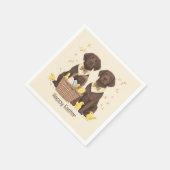 Happy Easter Chocolate Labrador Retriever Honden Servet (Hoek)