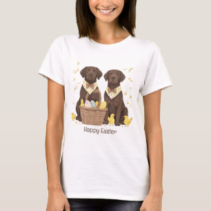Happy Easter Chocolate Labrador Retriever Honden T-shirt