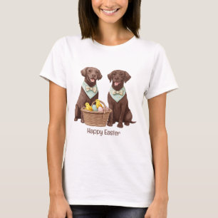 Happy Easter Chocolate Labrador Retriever Honden T-shirt
