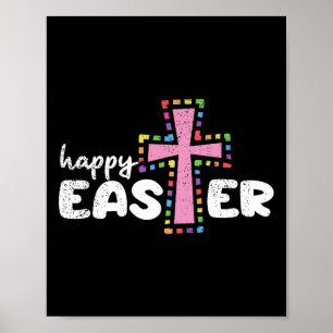 Happy Easter Christelijk Egg Spring Cross Poster