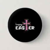 Happy Easter Christelijk Egg Spring Cross Ronde Button 5,7 Cm (Voorkant)