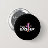 Happy Easter Christelijk Egg Spring Cross Ronde Button 5,7 Cm (Voorkant /achterkant)
