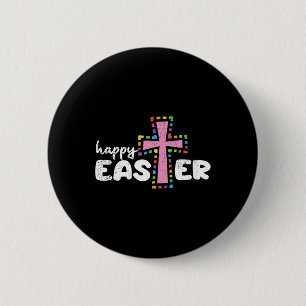 Happy Easter Christelijk Egg Spring Cross Ronde Button 5,7 Cm