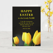 Happy Easter Christelijke kaart, Bijbelvers Kaart (Gele Bloem)