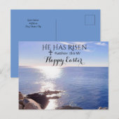 Happy Easter Christus heeft de blauwe oceaanfoto g Briefkaart (Voorkant / Achterkant)