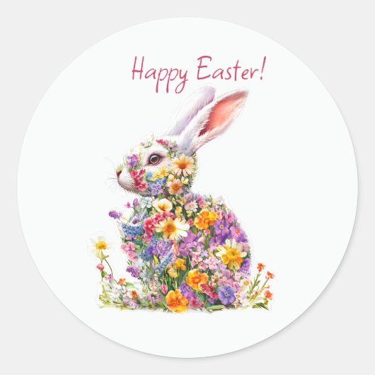 Happy Easter Classic Round Sticker (Voorkant)
