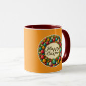 Happy Easter – Classic Wreath Design caneca Mok (Voorkant rechts)