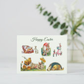 Happy Easter  Collage met Bunnies, Chicken Feestdagenkaart (Staand voorkant)