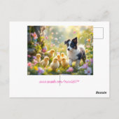 Happy Easter Collie en de kuikens Briefkaart (Achterkant)