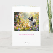 Happy Easter Collie en de kuikens Kaart (Achterkant)