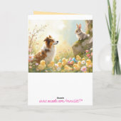 Happy Easter Collie en de kuikens Kaart (Achterkant)
