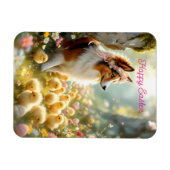 Happy Easter Collie en de kuikens Magneet (Horizontaal)