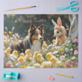 Happy Easter Collie en de kuikens Tissuepapier (Craft)