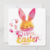Happy Easter Colorful cute Bunny  Feestdagenkaart (Voorkant)