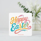 Happy Easter Colorful cute spring colorful Feestdagenkaart (Staand voorkant)