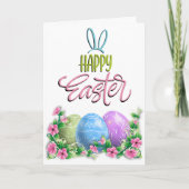 Happy Easter Colorful Easter Egg Holiday Kaart (Voorkant)