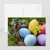 Happy Easter Colorful Easter Egket Briefkaart (Voorkant / Achterkant)