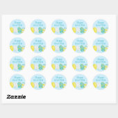 Happy Easter Colorful Eggs Blue Background Ronde Sticker (Vel)
