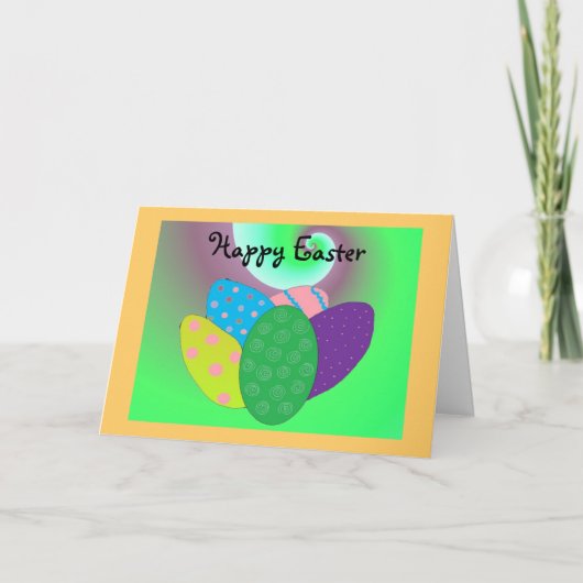 Happy Easter Colorful Eggs Feestdagen Kaart (Voorkant)