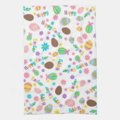 Happy Easter Colorful Modern Spring Egg Floral Theedoek (Verticaal)