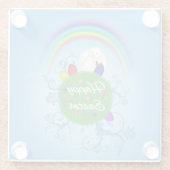 Happy Easter Colorful Planet Glazen Onderzetter (Achterkant)