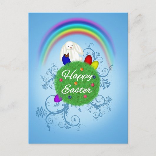 Happy Easter Colorful Planet Holiday Briefkaart (Voorkant)