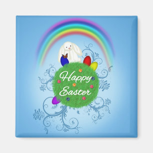Happy Easter Colorful Planet Magneet