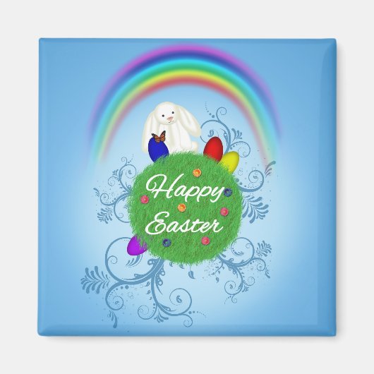 Happy Easter Colorful Planet Magneet (Voorkant)