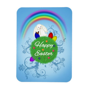Happy Easter Colorful Planet Magneet