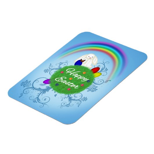 Happy Easter Colorful Planet Magneet (Linkerzijde)