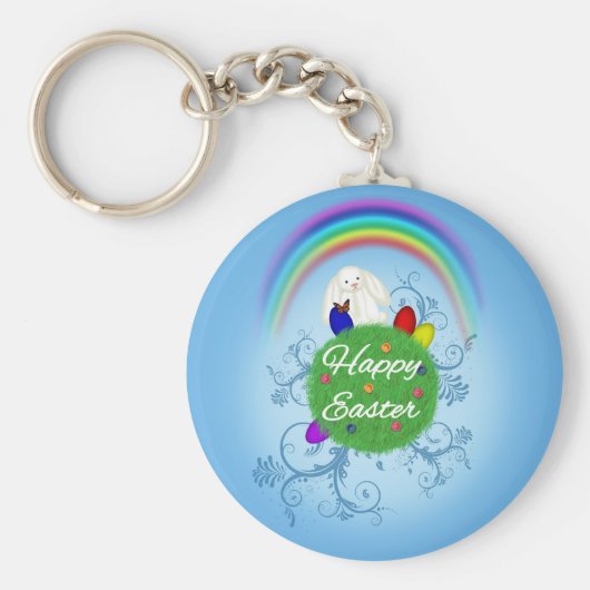 Happy Easter Colorful Planet Sleutelhanger (Voorkant)