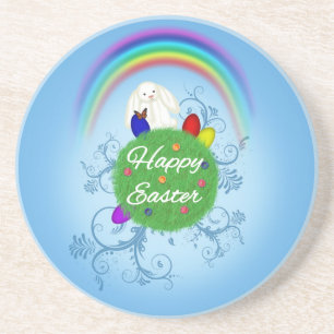 Happy Easter Colorful Planet Zandsteen Onderzetter