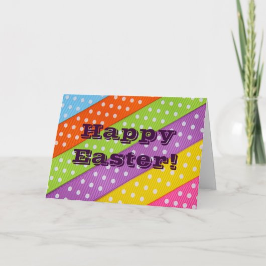 Happy Easter Colorful Ribbon Kaart (Voorkant)