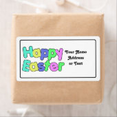 Happy Easter Colorful Text Design Etiket (Insitu)