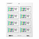 Happy Easter Colorful Text Design Etiket (Full Sheet)