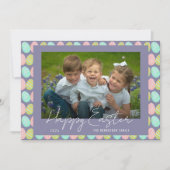 Happy Easter colorful Watercolor Eggs Photo Feestdagenkaart (Voorkant)