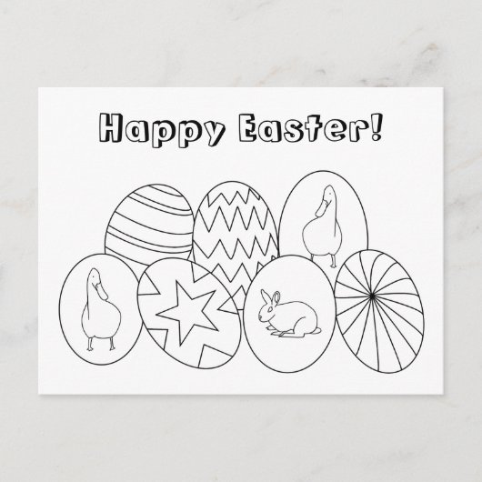 Happy Easter, Coloring Eggs Briefkaarten (Voorkant)