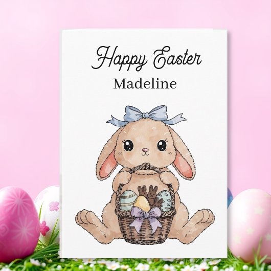 Happy Easter Coloring Page Personalized Kaart