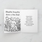 Happy Easter Coloring Page Personalized Kaart (Binnen)