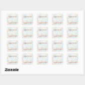 Happy Easter Cool Bunny Rabbit Eggs Vierkante Sticker (Vel)