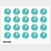 Happy Easter Cool Bunny Ronde Sticker (Vel)